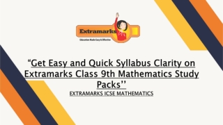 Get Easy and Quick Syllabus Clarity on Extramarks Class 9th Mathematics Study Packs
