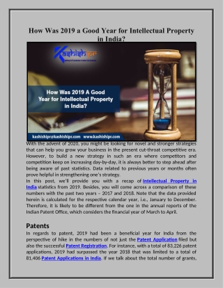 How Was 2019 a Good Year for Intellectual Property in India?