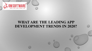 What are the leading app development trends in 2020?