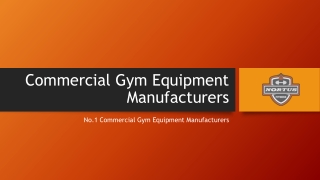 India's Best Commercial Gym Equipment Manufacturers