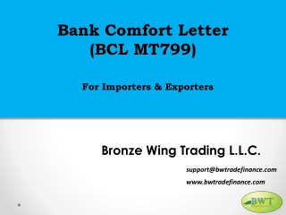 Letter of Comfort – BCL Bank – Bank Comfort Letter