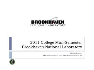 2011 College Mini-Semester Brookhaven National Laboratory