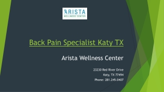 Back Pain Specialist Katy TX