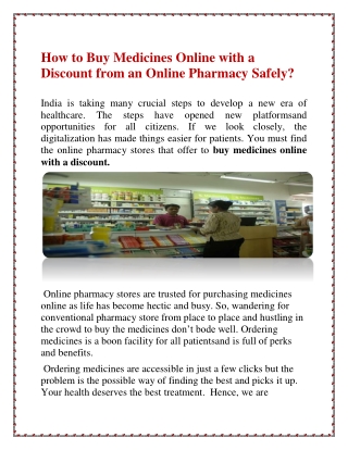 How to Buy Medicines Online with a Discount from an Online Pharmacy Safely?