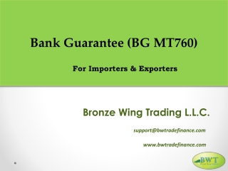 Bank Guarantee MT760 – Bank Guarantee Providers