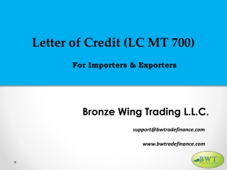 Letter of Credit – LC MT700 – Letter of Credit Providers