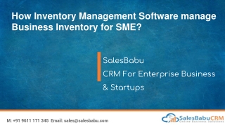 How Inventory Management Software manage Business Inventory for SME?