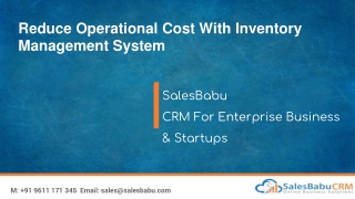 Reduce Operational Cost With Inventory Management System
