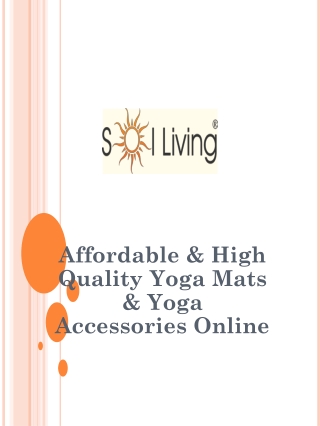 Affordable & High Quality Yoga Mats & Yoga Accessories Online