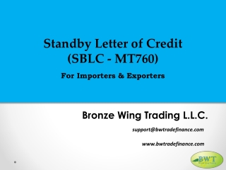 SBLC Providers – SBLC MT760 – Standby LC