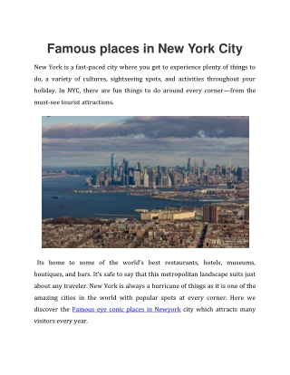 Famous places in New York City