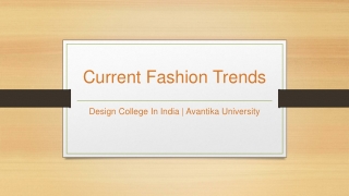 Current Fashion Trends - Avantika University