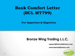 Bank Comfort Letter – BCL Bank – BCL MT799