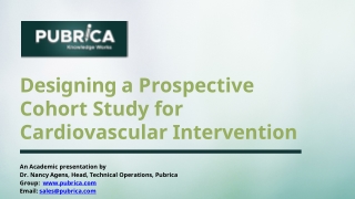 Designing A Prospective Cohort Study For Cardiovascular Intervention: Scientific Research- Pubrica