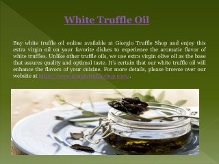 White Truffle Oil