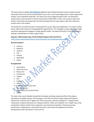 Fish Oil Market | Industry Growth Opportunity upto 2026