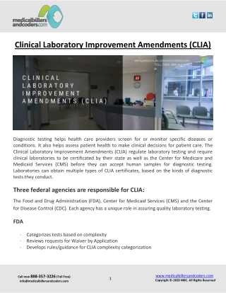 Clinical Laboratory Improvement Amendments (CLIA)