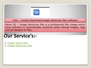 Instant Download Image Vectorizer Mac software