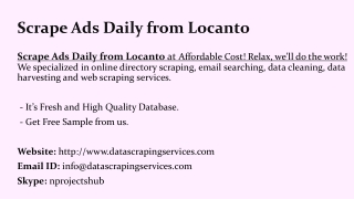 Scrape Ads Daily from Locanto