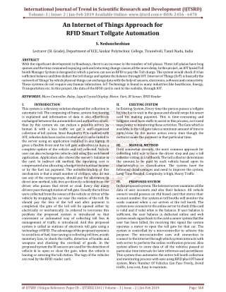 An Internet of Things Approach for RFID Smart Tollgate Automation