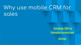 Why use mobile CRM for sales
