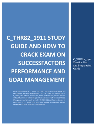 C_THR82_1911 Study Guide and How to Crack Exam on SuccessFactors Performance and Goal Management