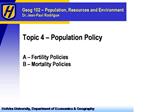 Topic 4 Population Policy