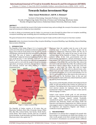 Towards Sudan Investment Map