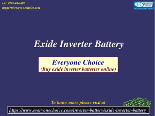 Try The Best Exide Inverter Battery