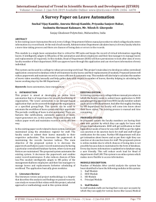 A Survey Paper on Leave Automation