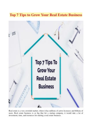 Top 7 Useful Tips to Grow Your Real Estate Business
