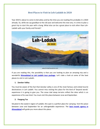 6 Best Places to Visit in Leh Ladakh