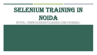 SELENIUM TRAINING IN NOIDA