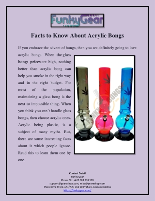 Facts to Know About Acrylic Bongs