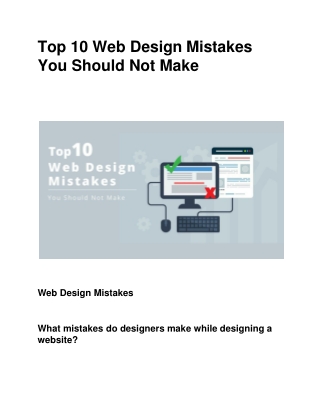 Top 10 Web Design Mistakes You Should Not Make