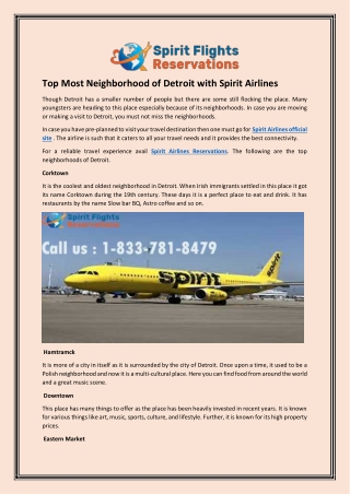 Top Most Neighborhood of Detroit with Spirit Airlines