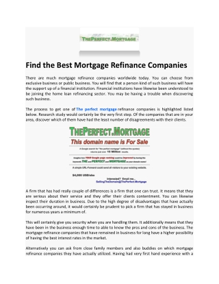 Mortgage Lending Company | Local Mortgage Companies | The Perfect Mortgage