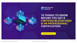 10 Things to know before you get a Certified Blockchain & HR Professional™ certification