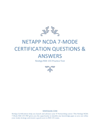 EASY TO CLEAR NETAPP NCDA 7-MODE CERTIFICATION EXAM