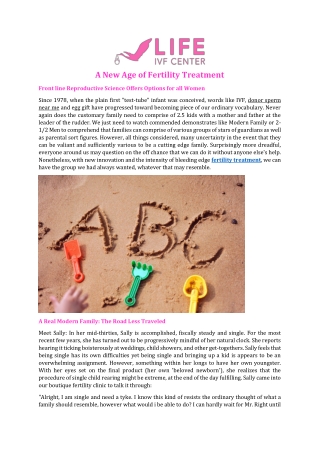 A New Age of Fertility Treatment