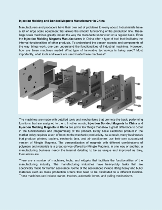 Premium Quality Injection Bonded Magnets in China for Motorized Products