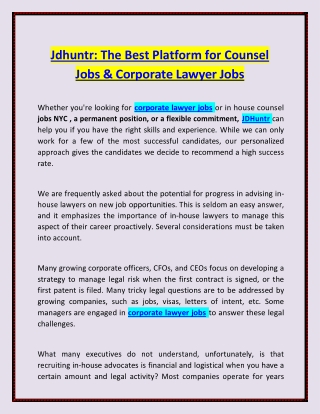 The Best Platform For General Counsel Jobs