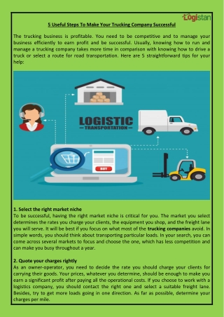 5 Useful Steps To Make Your Trucking Company Successful