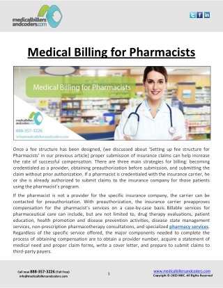 Medical Billing for Pharmacists