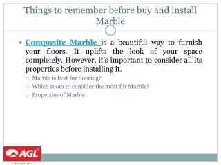 Things to remember before buy and install Marble - AGL Tiles