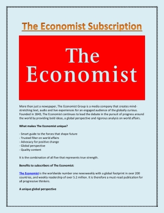 The Economist Subscription