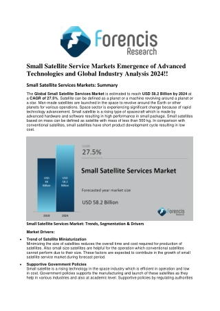 Small Satellite Services Market