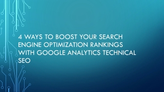 4 Ways to Boost Your search engine optimization Rankings with Google Analytics Technical SEO
