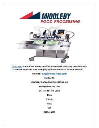 MAP Packaging Equipment - MIDDLEBY PACKAGING SOLUTIONS, LLC