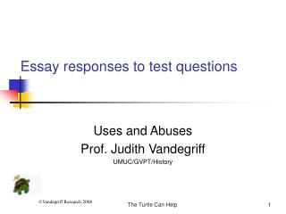 Essay responses to test questions